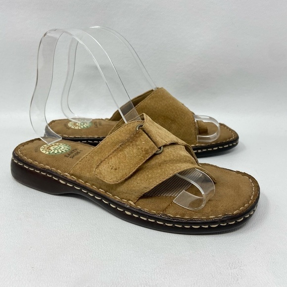 Earth Shoes Larch Brown Suede Toe Loop Slide On Sandals, Women’s Size US 6. - Picture 2 of 12